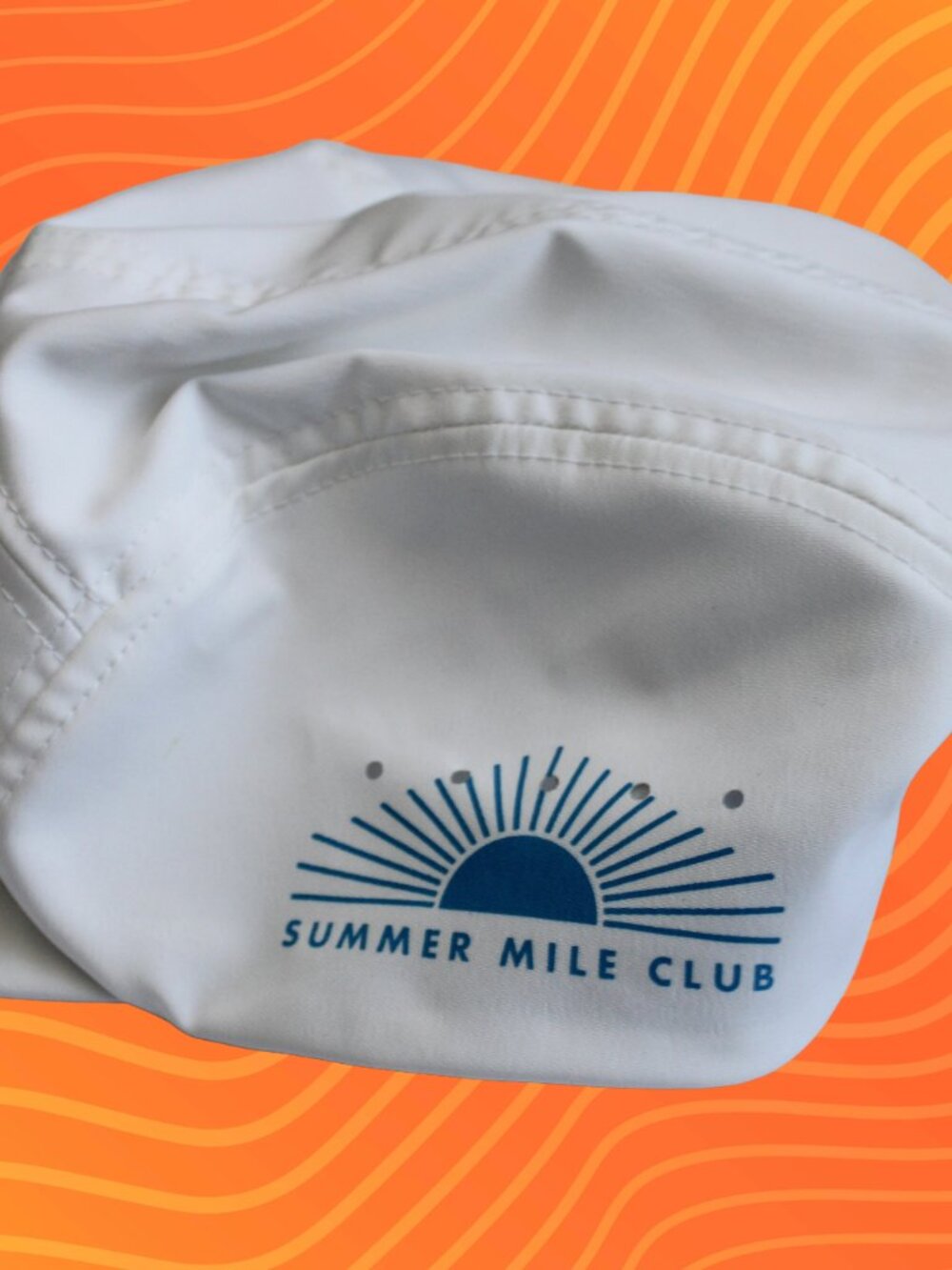 HOKA Hat Adjustable White Gray Summer Mile Club Running Cap Unisex One Size - Picture 3 of 4